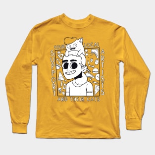 Support Your Local Artists.. and their cats Long Sleeve T-Shirt